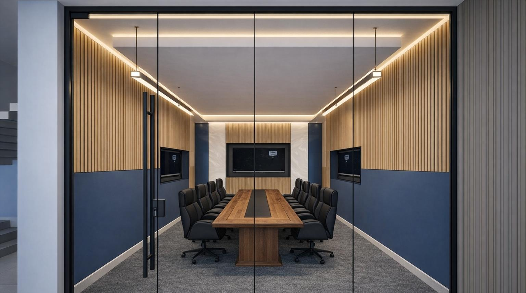 Conference room interior at ION Exchange — enlarged