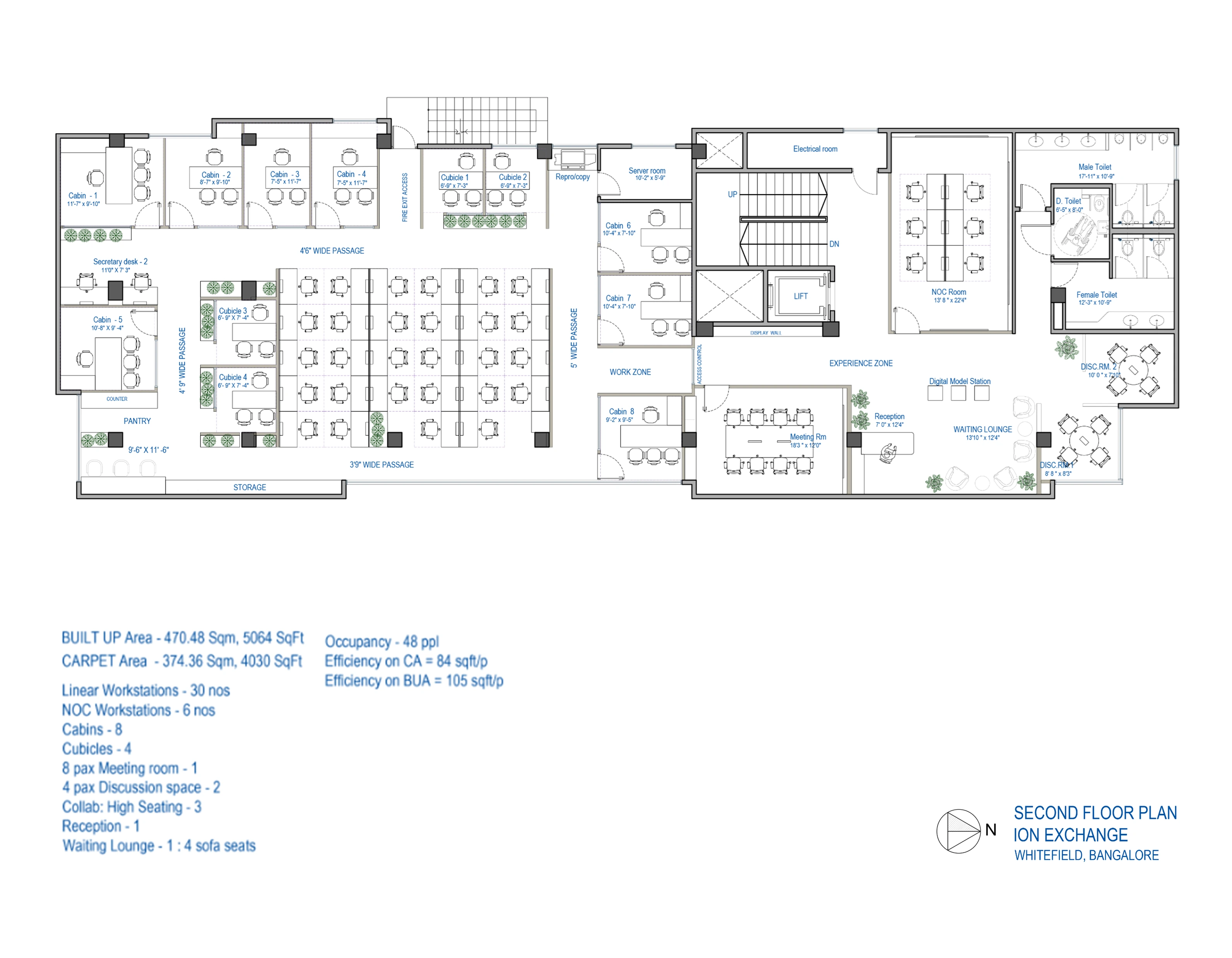 Second-floor plan, ION Exchange, Whitefield