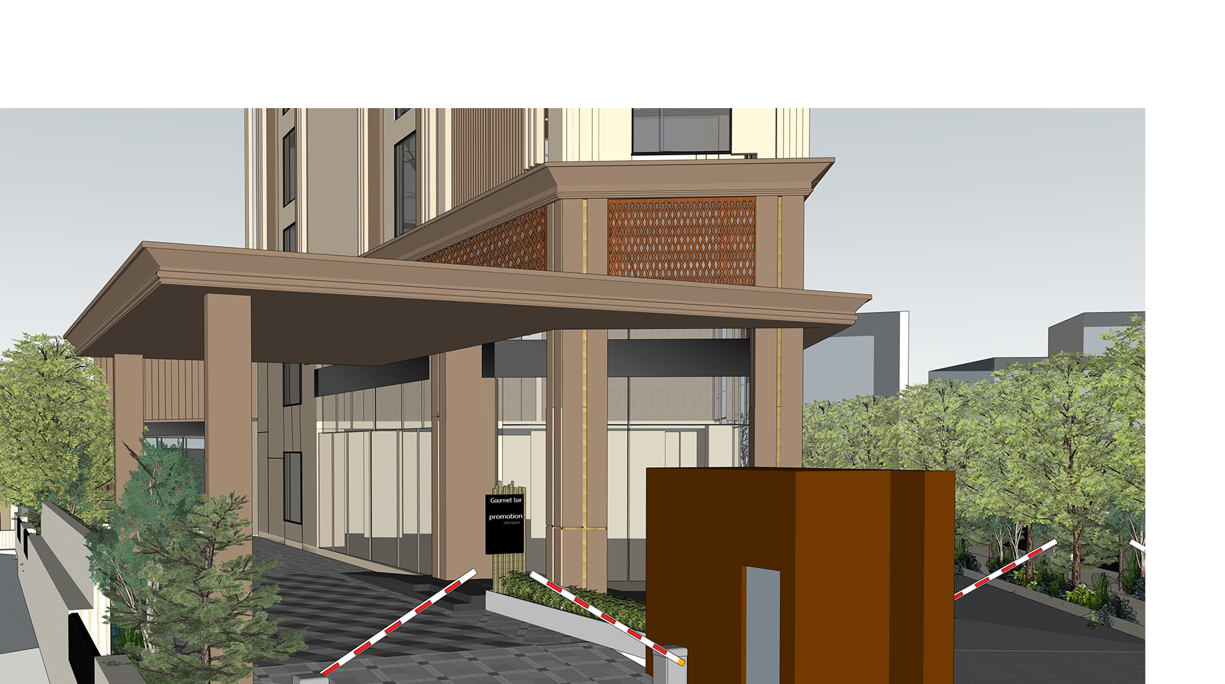 Hotel entrance porch and paver design, RGA Group — enlarged